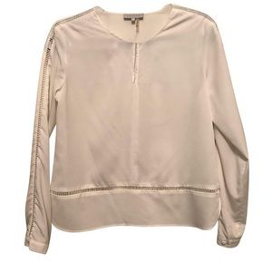 1.State white long sleeve blouse